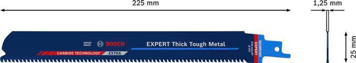 4000837488 - Detailbild4_Säbelsägeblatt Expert Thick Tough Metal L.225mm B.25mm TPI 8 3mm 10 St./Karte