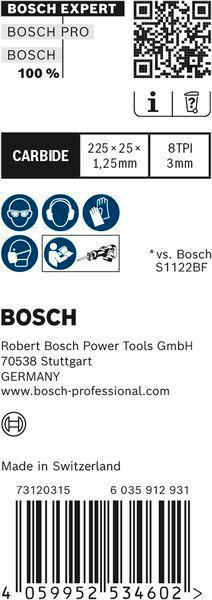 4000837488 - Detailbild5_Säbelsägeblatt Expert Thick Tough Metal L.225mm B.25mm TPI 8 3mm 10 St./Karte