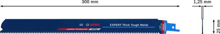 4000837489 - Detailbild5_Säbelsägeblatt Expert Thick Tough Metal L.300mm B.25mm TPI 8 3mm 1 St./Karte