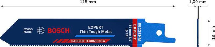 4000837491 - Detailbild3_Säbelsägeblatt Expert Thin Tough Metal L.115mm B.19mm TPI 18 1,4mm 1 St./Karte