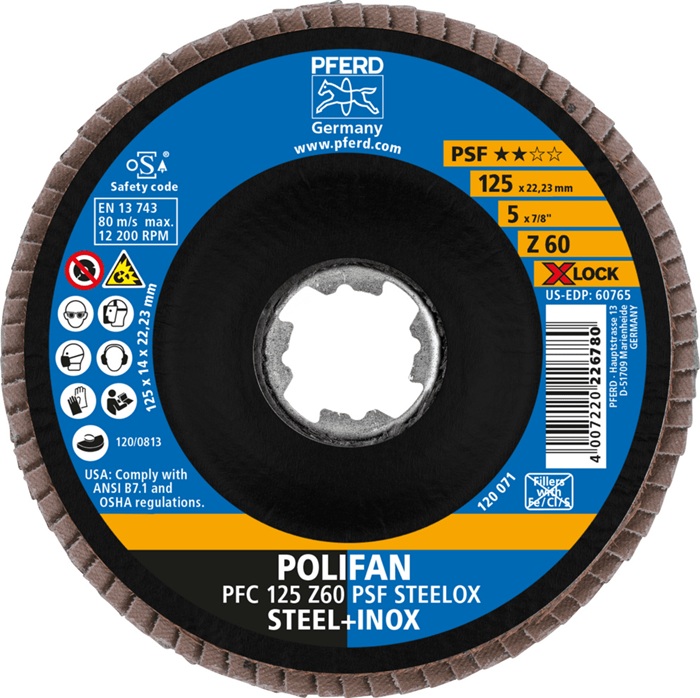 4000840253 - Detailbild_Fächerscheibe X-LOCK PSF Z STEELOX D.125mm K.60 kon.INOX ZK Z PFERD