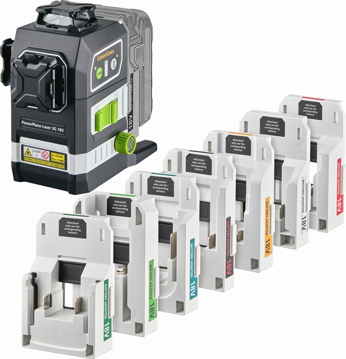 4000858184 - Detailbild_Kreuzlinienlaser PowerPlane 3G Multi-18V Set ±0,2 mm/m ± 3,5Grad (horiz.) LK 2