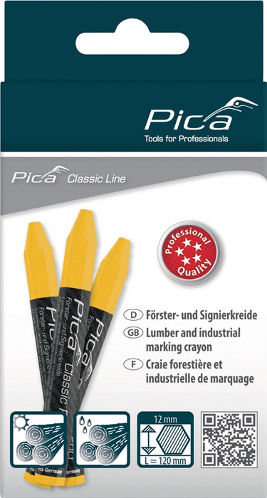 4000871386 - Detailbild_Förster-/Signierkreide Classic PRO 590 gelb papiert 12 St./Schachtel PICA