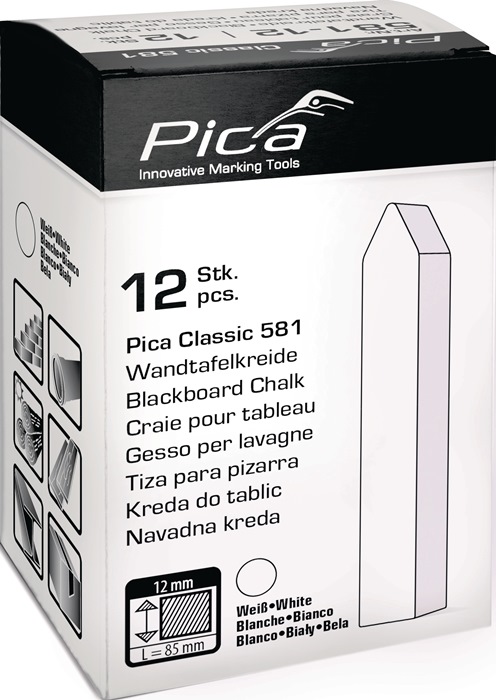 4000871432 - Detailbild_Tafelkreide Classic weiß L90xB12xH12mm 12 St./Schachtel PICA