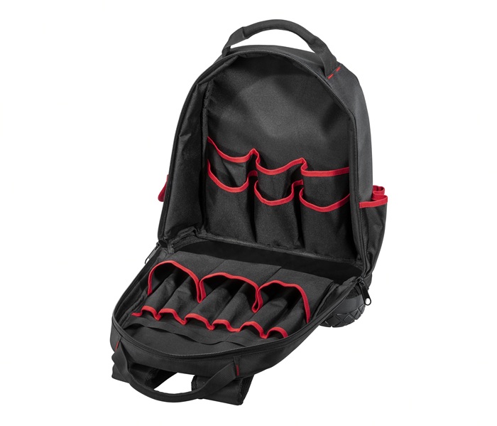4000871998 - Detailbild_Werkzeugrucksack B360xT170xH440mm Nyl.schwarz/rot PARAT