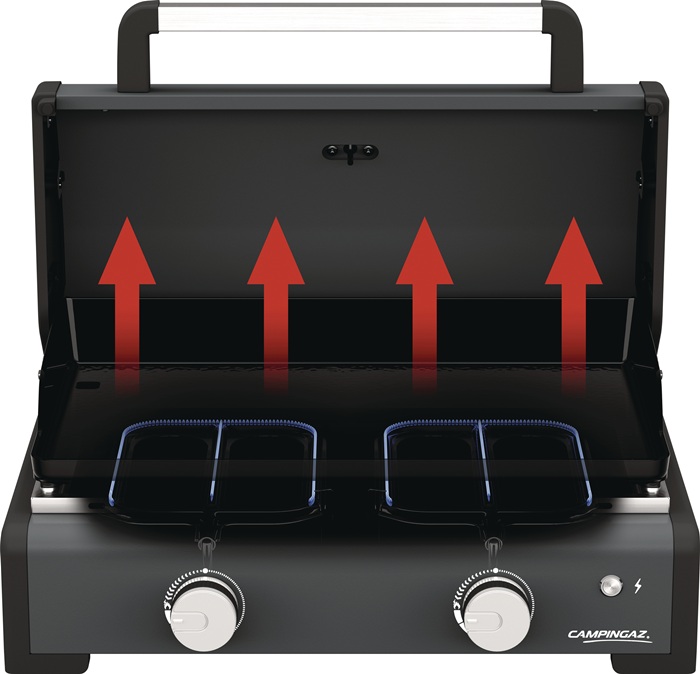 4000872916 - Detailbild_Gasgrill Plancha Onyx 2 Cook 2 Blue Flame Brenner (Edelstahl) CAMPINGAZ