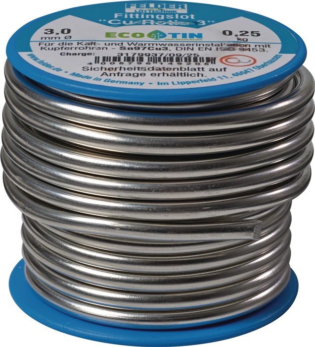 4000872975 - Detailbild_Fittingslot Cu-Rotin®3 3mm 250g Sn97Cu3 FELDER
