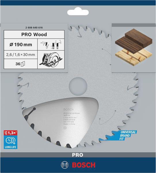 4000908913 - Detailbild2_Kreissägeblatt PRO Wood AD 190mm Z.36 WZ Schnitt-B.2,6mm BOSCH