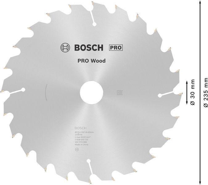4000909022 - Detailbild5_Kreissägeblatt PRO Wood AD 235mm Z.24 WZ Schnitt-B.2,8mm BOSCH