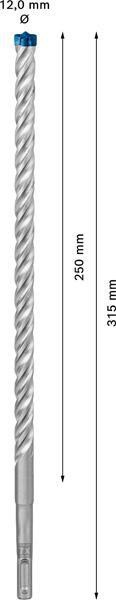 4000909951 - Detailbild4_Hammerbohrer Expert SDS-7X D.12mm Arbeits-L.250mm L.315mm SDS-Plus 1 St.BOSCH
