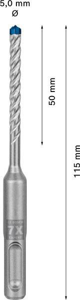 4000909967 - Detailbild5_Hammerbohrer Expert SDS-7X D.5mm Arbeits-L.50mm L.115mm SDS-Plus 10 St.BOSCH