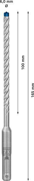 4000909970 - Detailbild5_Hammerbohrer Expert SDS-7X D.6mm Arbeits-L.100mm L.165mm SDS-Plus 10 St.BOSCH