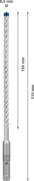 4000909973 - Detailbild5_Hammerbohrer Expert SDS-7X D.6,5mm Arbeits-L.150mm L.215mm SDS-Plus 10 St.BOSCH