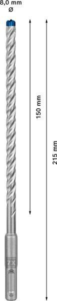 4000909976 - Detailbild_Hammerbohrer Expert SDS-7X D.8mm Arbeits-L.150mm L.215mm SDS-Plus 10 St.BOSCH