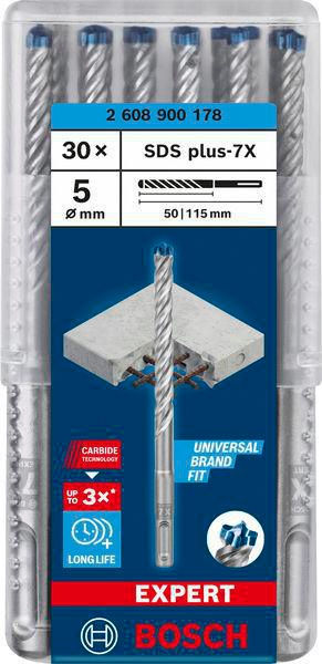 4000909984 - Detailbild4_Hammerbohrer Expert SDS-7X D.5mm Arbeits-L.50mm L.115mm SDS-Plus 30 St.BOSCH