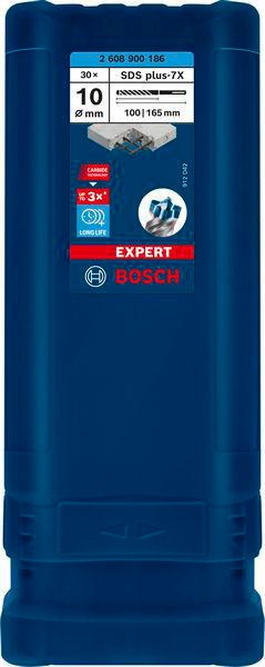 4000909990 - Detailbild2_Hammerbohrer Expert SDS-7X D.10mm Arbeits-L.100mm L.165mm SDS-Plus 30 St.BOSCH