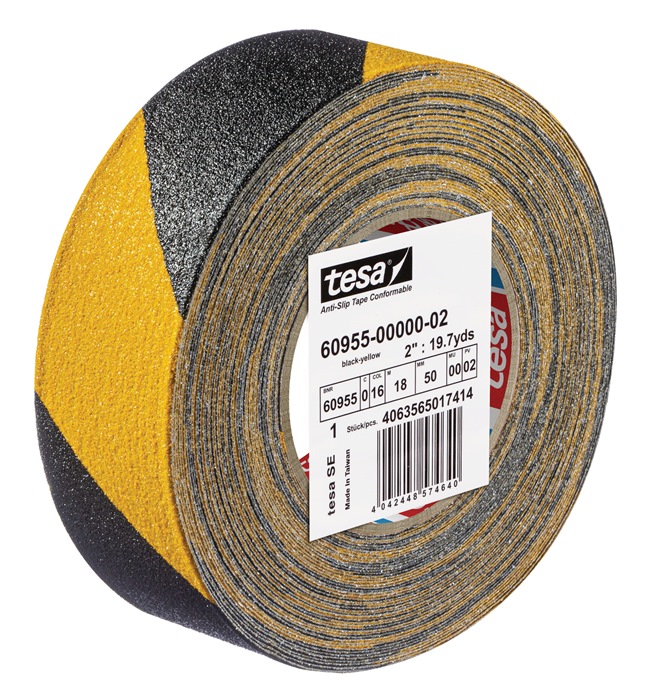4500001278 - Detailbild_Antirutschklebeband extrem flex.60955 schwarz/gelb L.18 m,B.50mm TESA