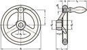 4601000242 - Detailbild_Handrad GN 950 b 15mm d1 100mm d2 10mm GANTER
