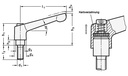 4601000458 - Detailbild2_Verstellbarer Klemmhebel GN 300.1 d1 M 10mm l1 78mm IG GANTER