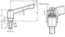 4601000611 - Detailbild_Verstellbarer Klemmhebel GN 300 d1 M 12mm l1 92mm l2 40mm AG GANTER