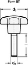 4601000899 - Detailbild_Sterngriff GN 6336.4 Sterngriffschraube Ku.d1 63mm d2 M 12mm l50mm GANTER