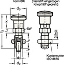 4601001424 - Detailbild_Rastbolzen GN 817 d1 6mm d2 M12 x 1,5mm l1 6mm Stahl,o.Rastsperre,m.Kontermutter