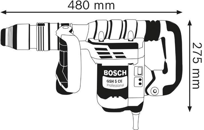 4680890322 - Detailbild4_Meißelhammer GSH 5 CE Prof.1150W SDS-max 8,3 J 1300-2900min-¹ BOSCH