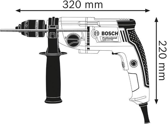 4681202006 - Detailbild_Bohrmaschine GBM 13-2 RE Prof.13/8mm 750W 0-1000,0-3000min-¹ BOSCH