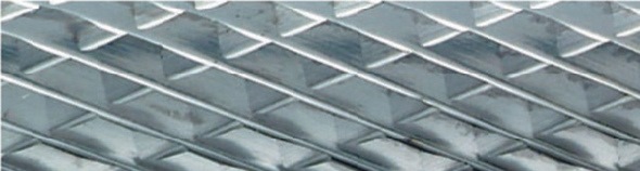 2000868317 - Detailbild_Frässtift RBF D.6mm Kopf-L.13mm Schaft-D.3mm HM Verz.Kreuz TECWERK