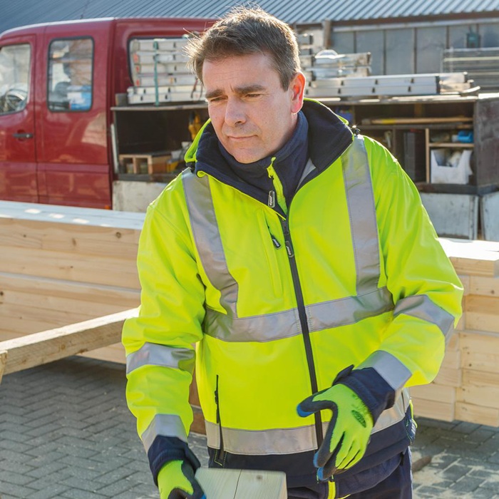 8000142490 - Detailbild_Warnschutz-Softshelljacke LIAM Gr.M fluoresz.gelb/marine ELYSEE