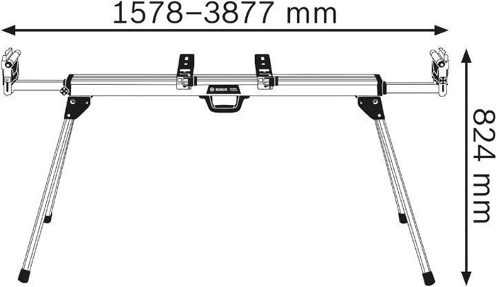 8000339839 - Detailbild_Arbeitstisch GTA 3800 HxL 824x1578mm G.22kg Tragfähigkeit max. 250kg BOSCH
