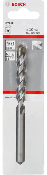 8000339924 - Detailbild_Betonbohrer Silver Percussion CYL-3 D.10mm Arbeits-L.80mm L.120mm Schaft-D.9mm
