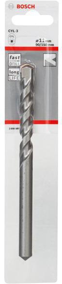 8000339926 - Detailbild_Betonbohrer Silver Percussion CYL-3 D.11mm Arbeits-L.90mm L.150mm Schaft-D.10mm