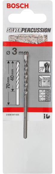 8000339952 - Detailbild5_Betonbohrer Silver Percussion CYL-3 D.3mm Arbeits-L.40mm L.70mm Schaft-D.2,8mm