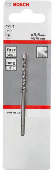 8000339953 - Detailbild2_Betonbohrer Silver Percussion CYL-3 D.3,5mm Arbeits-L.40mm L.70mm Schaft-D.3,3mm