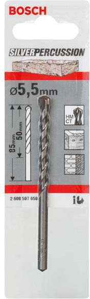 8000339963 - Detailbild5_Betonbohrer Silver Percussion CYL-3 D.5,5mm Arbeits-L.50mm L.85mm Schaft-D.4,5mm