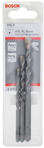 8000339999 - Detailbild5_Betonbohrer-Set Silver Percussion CYL-3 3tlg. D.5-8mm Arbeits-L.50mm L.85mm