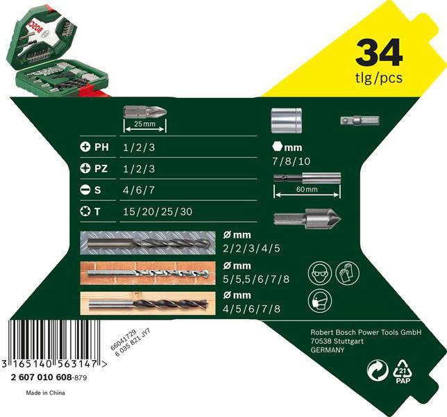 8000340038 - Detailbild2_Bohrer-Set X-Line Classic 34tlg. LxBxH 172x46x164mm i.Koffer