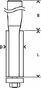 8000340210 - Detailbild_Bündigfräser Expert for Wood Schaft 8mm Arbeits-L.25,4mm D.12,7mm L.71,5mm BOSCH