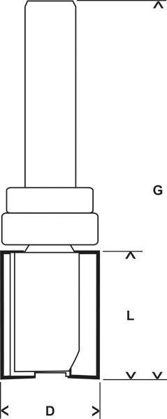 8000340212 - Detailbild_Bündigfräser Expert for Wood Schaft 8mm Arbeits-L.20mm D.16mm L.60mm BOSCH