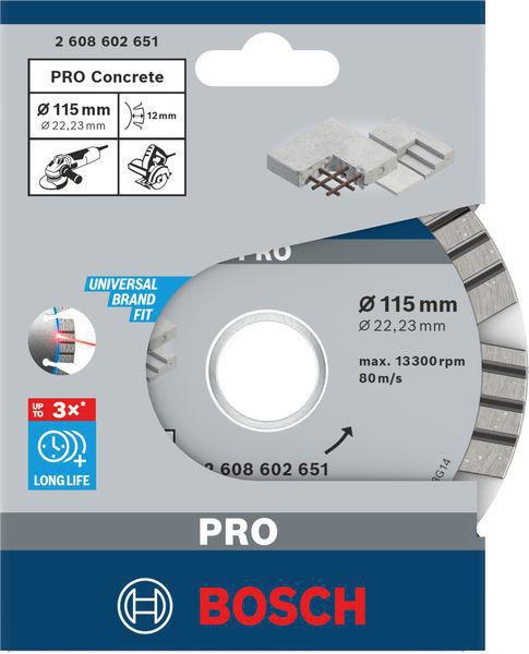 8000340397 - Detailbild4_Diamanttrennscheibe PRO Concrete D.115mm Bohrungs-D.22,23mm Schnitt-B.2,2mm