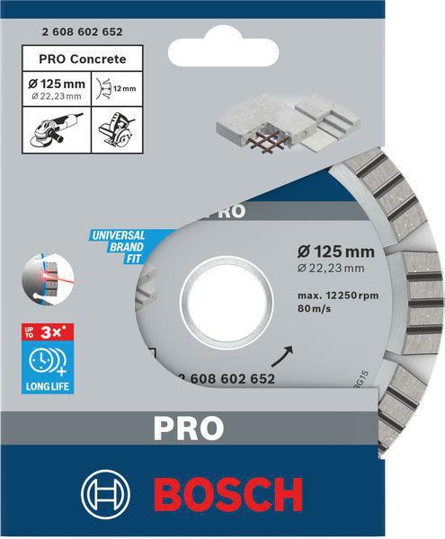 8000340398 - Detailbild5_Diamanttrennscheibe PRO Concrete D.125mm Bohrungs-D.22,23mm Schnitt-B.2,2mm