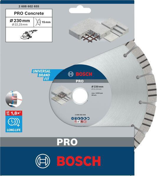 8000340401 - Detailbild5_Diamanttrennscheibe PRO Concrete D.230mm Bohrungs-D.22,23mm Schnitt-B.2,4mm