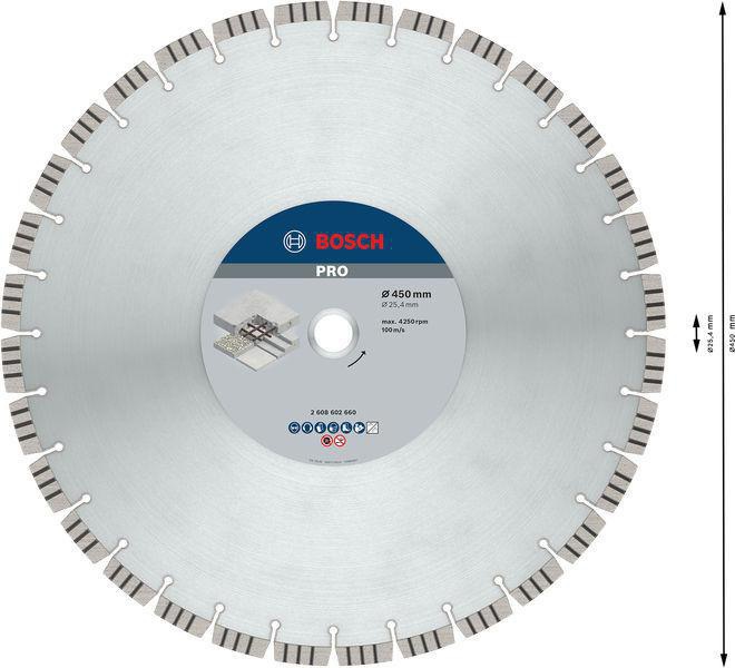 8000340412 - Detailbild5_Diamanttrennscheibe PRO Concrete D.450mm Bohrungs-D.25,4mm Schnitt-B.3,6mm