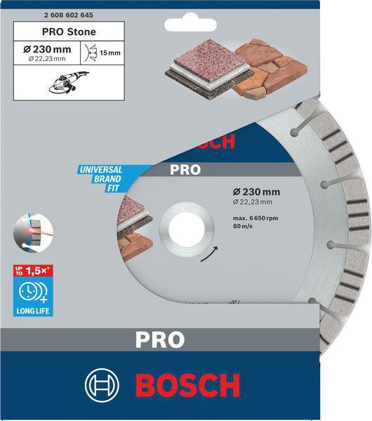 8000340432 - Detailbild2_Diamanttrennscheibe PRO Stone D.230mm Bohrungs-D.22,23mm Schnitt-B.2,4mm