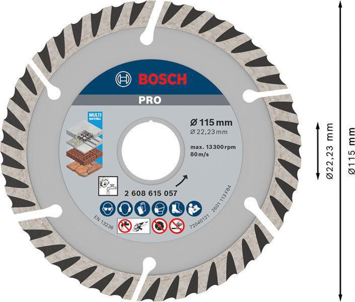 8000340624 - Detailbild5_Diamanttrennscheibe PRO Multi Material D.115mm Schnitt-B.2mm Segment-H.10mm