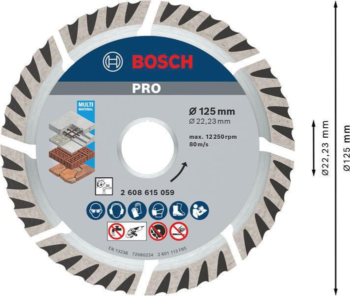 8000340626 - Detailbild_Diamanttrennscheibe PRO Multi Material D.125mm Schnitt-B.2mm 10St. BOSCH