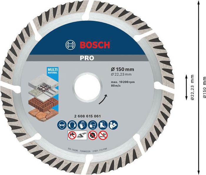 8000340628 - Detailbild_Diamanttrennscheibe PRO Multi Material D.150mm Schnitt-B.2,4mm 10St.