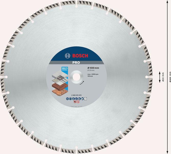 8000340638 - Detailbild2_Diamanttrennscheibe PRO Multi Material D.400mm Bohr-D.20mm Schnitt-B.3,2mm