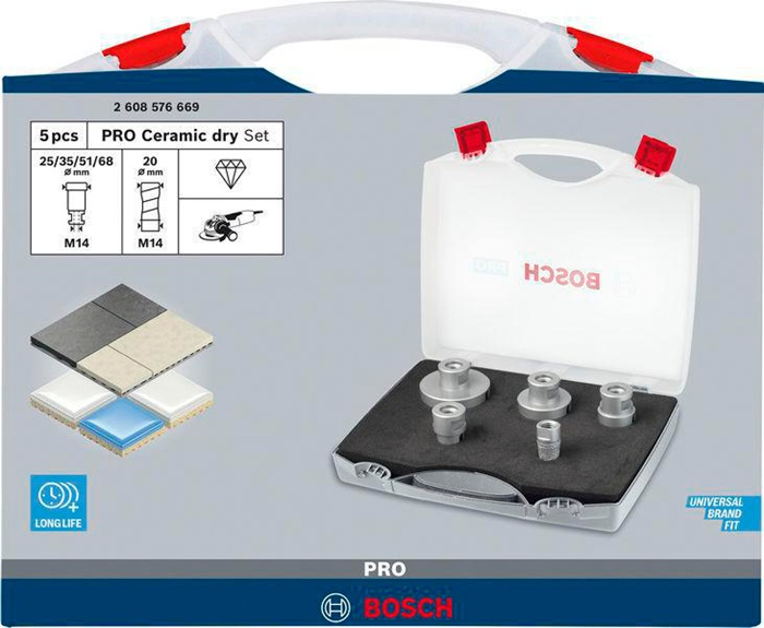 8000340706 - Detailbild5_Diamanttrockenbohrer-Set PRO Ceramic dry Arbeits-L.33mm D.20-68mmm X-LOCK BOSCH